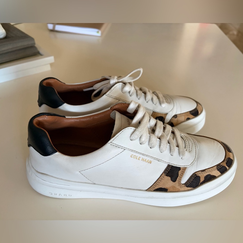 Cole Haan women's White and Brown Sneakers - Picture 7 of 9